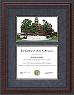 Morehouse College Document Frame with Campus Lithograph