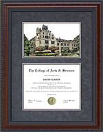 Oglethorpe University Diploma Frame with Campus Lithograph