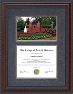 Shorter College Diploma Frame with Campus Lithograph