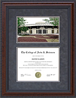 Diploma Frame with University of West Georgia (UWG) Campus Lithograph