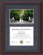 University of Georgia (UGA) Diploma Frame with Campus Lithograph