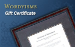 Wordyisms.com Diploma Frame Gift Certificate