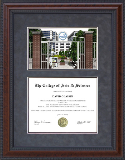Georgia State University Diploma Frame with Campus Lithograph