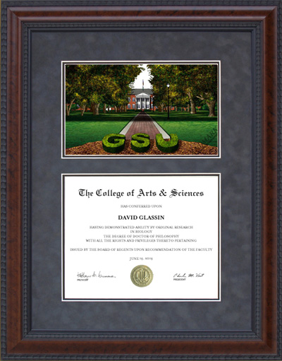 Georgia Southern University Diploma Frame with Campus Lithograph