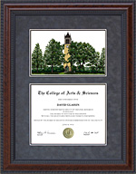 Iowa State (ISU) Diploma Frame with Campus Lithograph
