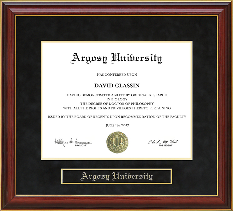 Argosy University - Argosy University Mahogany Diploma Frame: Wordyisms