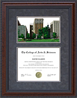 Columbia College Document Frame with Campus Lithograph