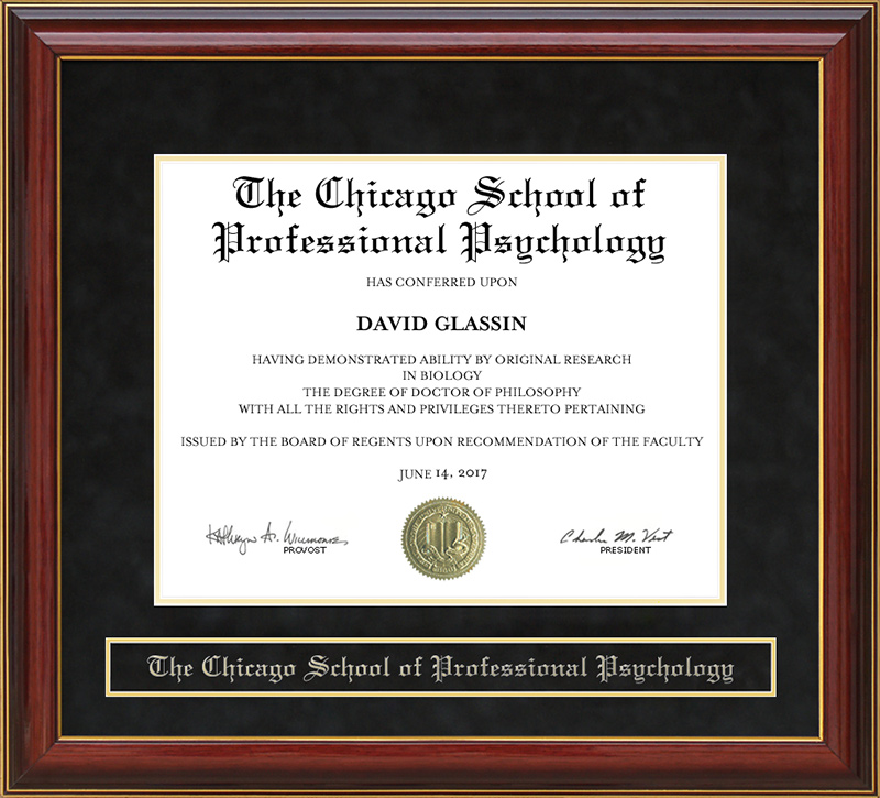 The Chicago School of Professional Psychology Mahogany Diploma ...