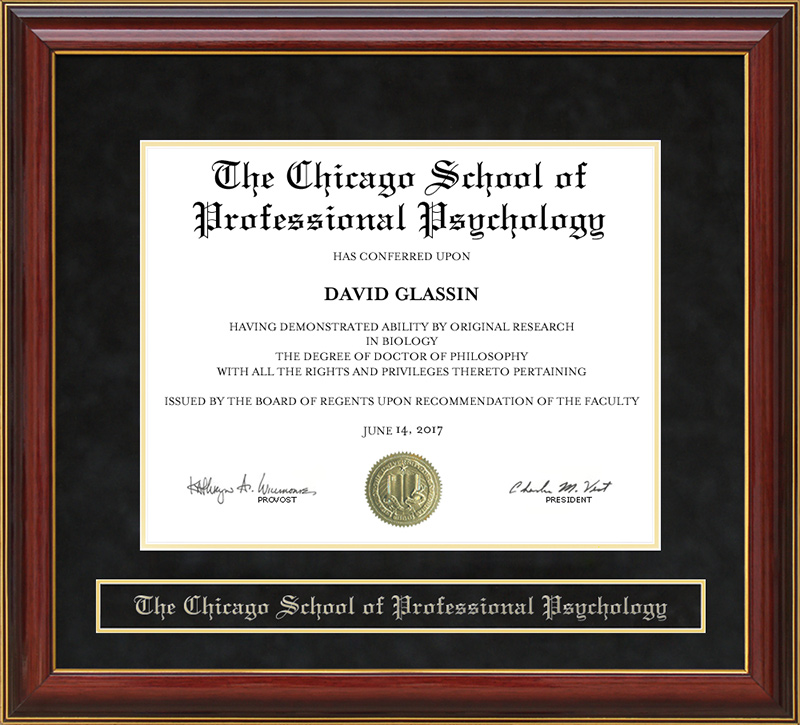 The Chicago School of Professional Psychology Mahogany Diploma ...