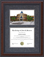 Chicago State University (CSU) Diploma Frame with Campus Lithograph
