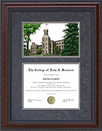 Wheaton College Diploma Frame with Campus Lithograph