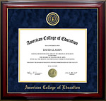 American College of Education Designer Diploma Frame