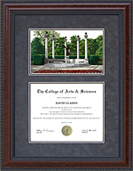 Ball State Diploma Frame with Campus Lithograph