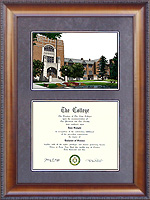Purdue University Diploma Frame with Campus Lithograph