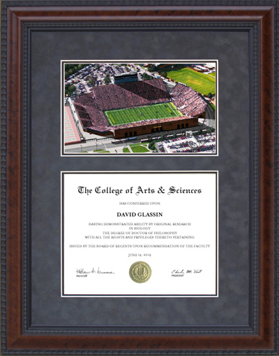 University of Iowa (UI) Diploma Frame with Kinnick Stadium Lithograph