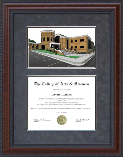 Kennesaw State (KSU) Diploma Frame with Campus Lithograph