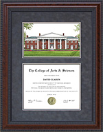 Diploma Frame with Licensed Centre College Campus Lithograph
