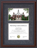 Eastern Kentucky University (EKU) Diploma Frame with Campus Lithograph