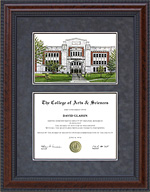 Morehead State University Diploma Frame with Campus Lithograph