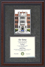 Spalding University Document Frame with Campus Lithograph
