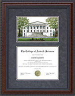 Transylvania University (Transy) Diploma Frame with Campus Lithograph