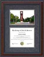 Louisiana Tech Diploma Frame with Campus Lithograph