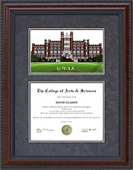 Loyola University, New Orleans Diploma Frame with Campus Lithograph
