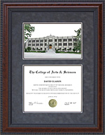 Xavier University (XULA) Diploma Frame with Suede Mat & Signed Lithograph
