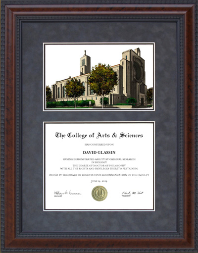 Loyola University Chicago Diploma Frame with Campus Lithograph