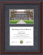 Harvard Diploma Frame with Campus Lithograph
