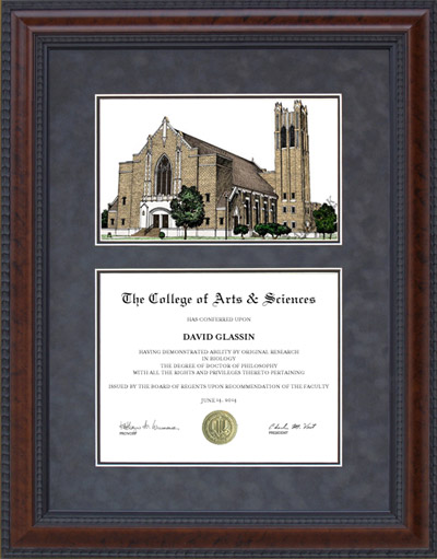 McMurry University Diploma Frame with Campus Lithograph