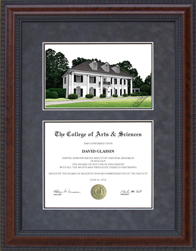 McNeese State Diploma Frame with Campus Lithograph
