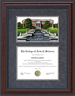 University of Maryland, College Park (UM) Diploma Frame with Campus Lithograph
