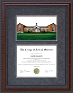 University of Maryland, University College (UMUC) Diploma Frame with Campus Lithograph