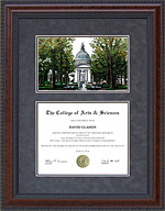US Naval Academy (USNA) Diploma Frame with Campus Lithograph