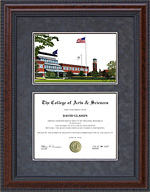 Grand Valley State University (GVSU) Diploma Frame with Campus Lithograph