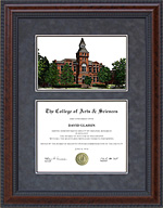 Michigan State University (MSU) Diploma Frame with Linton Hall Lithograph