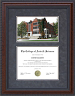 Michigan State University (MSU) Diploma Frame with 75th Anniversary Union Lithograph
