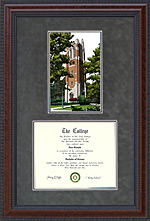 Michigan State University Diploma Frame with Beaumont Tower Lithograph