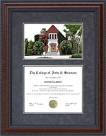 Michigan State University Diploma Frame with Alumni Chapel Lithograph