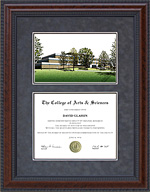 Oakland University Diploma Frame with Campus Lithograph