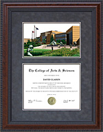 Diploma Frame with Licensed Saginaw Valley (SVSU) Campus Lithograph