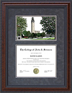 University of Detroit, Mercy (UDM) Diploma Frame with Campus Lithograph