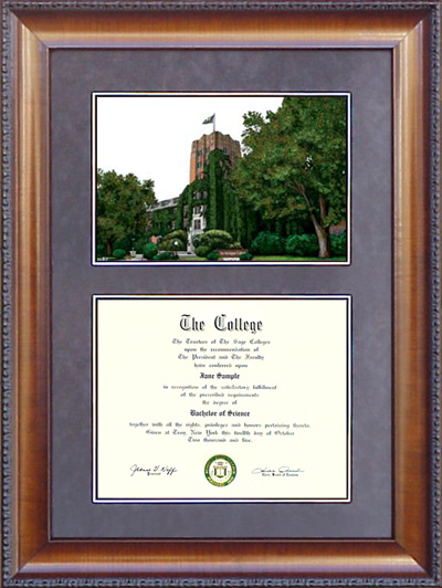 University of Michigan (U-M) Diploma Frame with Campus Lithograph