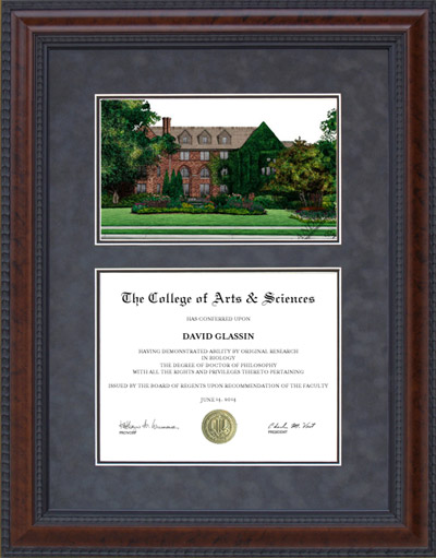 UW-Milwaukee (UWM) Diploma Frame with Campus Lithograph
