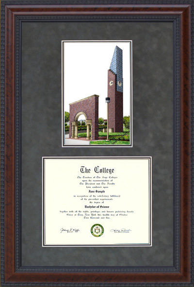 Minnesota State University (MSU) Diploma Frame with Campus Lithograph