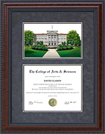 Diploma Frame with Missouri State University Campus Lithograph