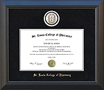 St. Louis College of Pharmacy Designer Diploma Frame with Platinum Medallion