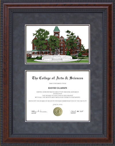 Morehouse College Diploma Frame with Campus Lithograph