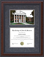 University of Mississippi (Ole Miss) Diploma Frame with Campus Lithograph